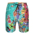 thumbnail image 4 of Naloa Cartoon Map Of Europe Men's Beach Shorts, Surfing shorts, Swim trunks, Quick Dry Swim Trunks for Surfing Beach Fun - XX-Large, 4 of 9