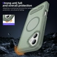 thumbnail image 5 of Dteck Magnetic & Seamless Stand for iPhone 16, Compatible with MagSafe, Military Grade Drop Protection, Slim Frosted Rugged Kickstand Phone Case for iPhone 16,Green, 5 of 6