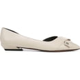 thumbnail image 2 of Franco Sarto Women's White Leather Elisha 2 Half d'Orsay Pointed Toe Flats 11M, 2 of 5