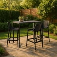 thumbnail image 3 of Meridian Furniture Tabouret de Patio Extérieur Noir Mykonos (Ensemble de 4), 3 of 8