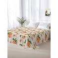 thumbnail image 5 of Summer Peach King Size Flat Sheet, Wrinkleproof & Fadeproof Cooling Flat Bed Sheet Only, Tropical Fruit Rustic Flowers Watercolor Breathable Soft Bedding Top Sheets 105 x 98 Inches, 5 of 8