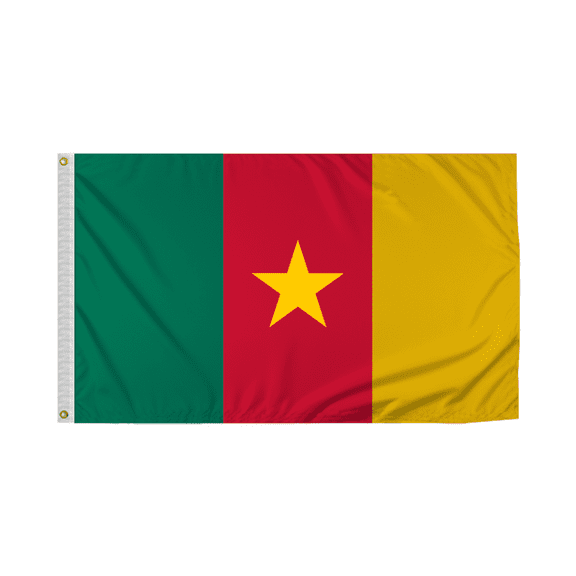 Promopatriot Cameroon Country Flag 3x5 Ft Outdoor Nylon Double Stitched Edges Canvas Header Brass Grommets 3'x5' Cameroon