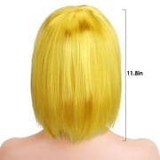 Spencer Short Bob Hair Wigs Straight with Flat Bangs Synthetic Colorful Daily Cosplay Anime Halloween Party Hair Wig for Women, Red