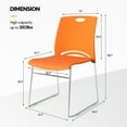 thumbnail image 2 of Ktaxon Stackable Chairs 4 Pcs, Plastic Stacking Chairs with Removeable Back for Wedding, Meeting, Conference, Commercial Use, Orange, 2 of 7