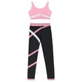 thumbnail image 3 of Alvivi Kids Gymnastics Training Tracksuit Girls Dance Workout Crop Tank Vest with Leggings Pants Set Pink 16, 3 of 5