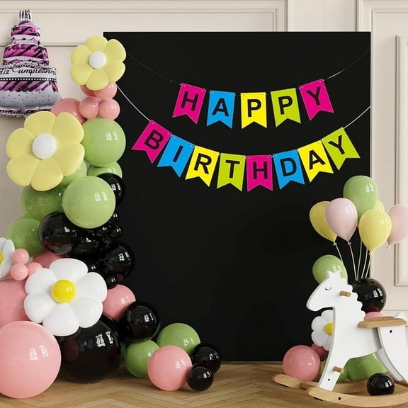 5.2x6.6ft Wedding Arch Cover Black Square Spandex Backdrop for Birthday