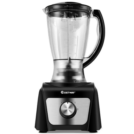 Costway - 8 Cup Food Processor 500W Variable Speed Blender Chopper w/ 3 Blades - Black