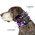 thumbnail image 2 of Buckle-Down Pet Collar, Dog Collar Plastic Buckle, Unicorns Rainbows Stripes Purple, 16 to 23 Inches 1.5 Inch Wide, 2 of 8