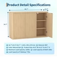 thumbnail image 2 of 46.7" Wide Buffet Cabinet with 3 Fluted Doors & Adjustable Shelves, Modern Accent Sideboard Credenza for Dining Room, Living Room, Kitchen, Hallway, Natural, 2 of 8