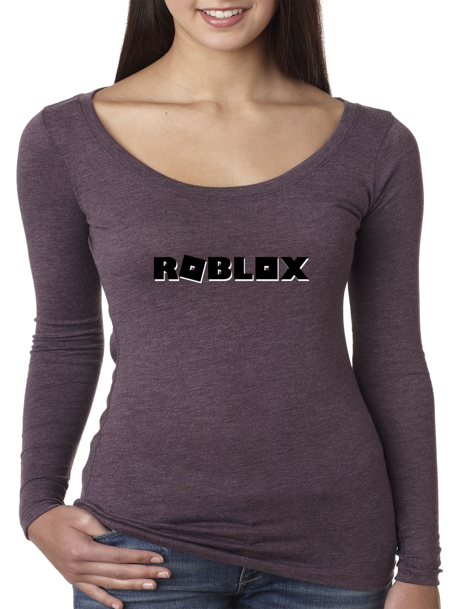 Trendy Usa 1168 Women S Long Sleeve T Shirt Roblox Block Logo - roblox pain shirt