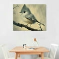 thumbnail image 2 of BCIIG Bird Canvas Wall Art Vintage Prints Gray Bird Stood on Branch Pictures  Painting Wild Animal Art for Modern Home Living Room Bathroom Bedroom Decor  20x16in, 2 of 6