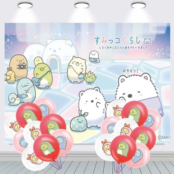 Sumikko Gurashi Backdrop Balloons Banner Party Decorations Taspestry Wall Decor Background Poster Supplies