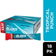 CLIF BLOKS Tropical Punch Flavor with Caffeine Plant Based Energy Chews, 18ct