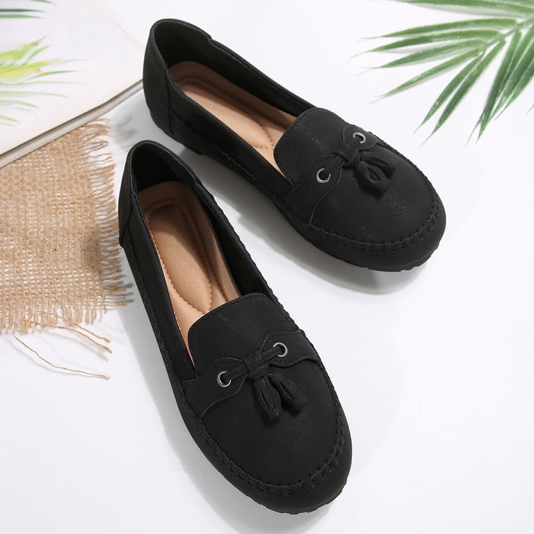 Xfvqtps Breathable Womens Slip on Loafers Stylish Tassel  display picture 2