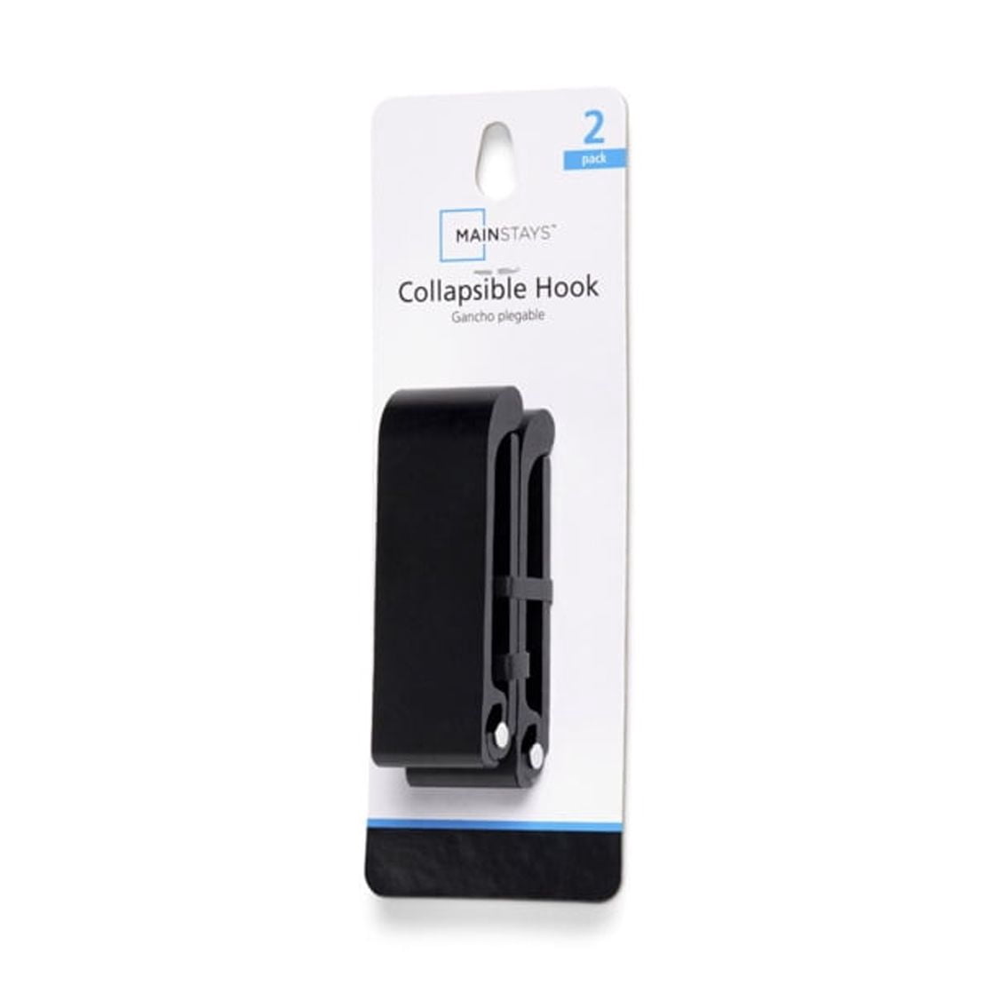Mainstays Wall Mounted Flip-Down Coat Hooks, Clutter-Free Hanging, Black – 2 Pack