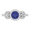 thumbnail image 4 of 1.46 ct Round Cut Simulated Tanzanite 3 Stone 14K White Gold Womens Engagement Ring, 4 of 5