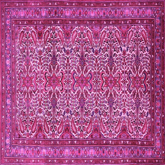 Ahgly Company Indoor Square Persian Pink Traditional Area Rugs, 5' Square