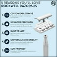 thumbnail image 2 of Rockwell Razors 6S Stainless Steel Adjustable Safety Razor for Men with 5 Razor Blades, Matte Silver, 2 of 8