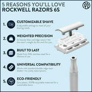 Rockwell Razors 6S Stainless Steel Adjustable Safety Razor for Men with 5 Razor Blades, Matte Silver