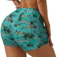 thumbnail image 2 of Fotbe Hawaii Palms Seamless Shorts, Womens Workout Shorts High Waist Stretch Booty Short for Gym/Yoga/Running/Biking-Large, 2 of 9