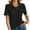Black, variant on Womens Tops Short Sleeve Blouse Women's Classic Striped Shirt with Contrast CoLar Placket and Short Sleeves For A Smart Casual Look Beige L