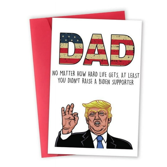 Hilarious Dad Greeting Card with Political Humor - Blank Inside, Perfect for Birthdays or Special Occasions