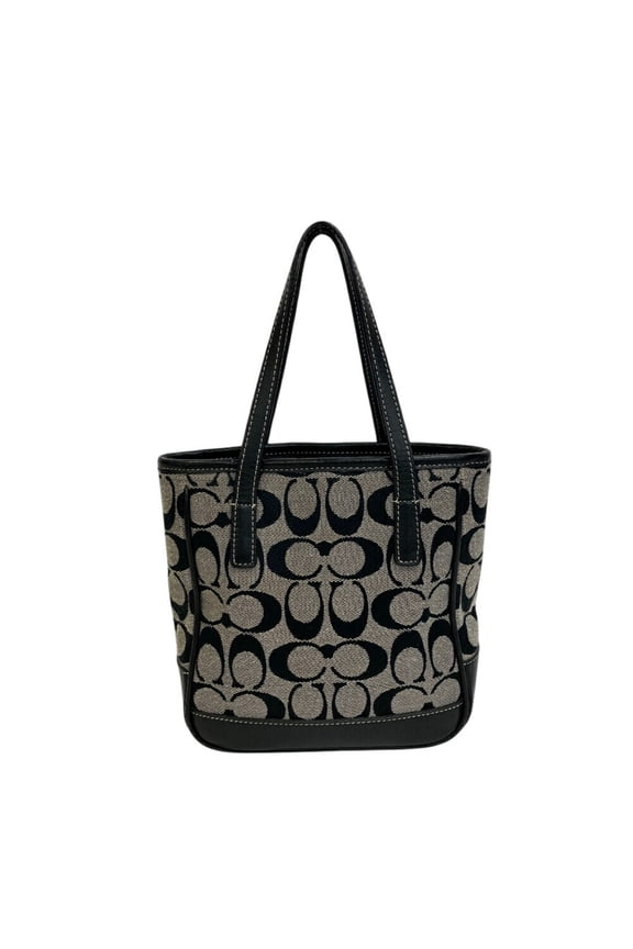 Pre-Owned COACH 6087 Mini Pouch Signature Handbag, Women's, Black (Good)