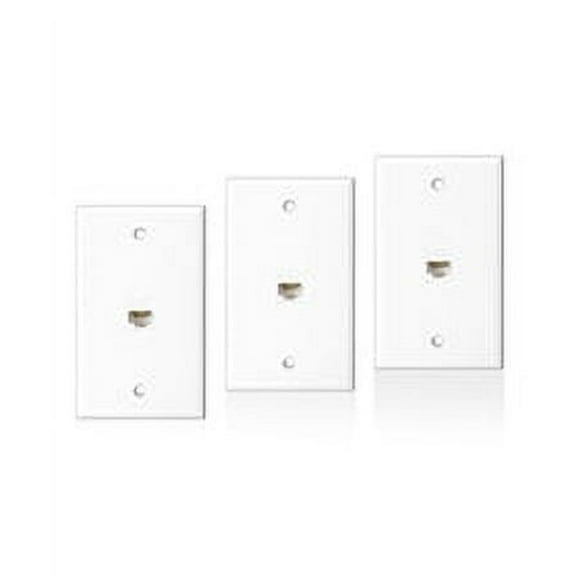ZoeRax 3-Pack Ethernet Wall Plate Outlet, Single Gang Matte Keystone Wall Plate with RJ45 Keystone Coupler, White