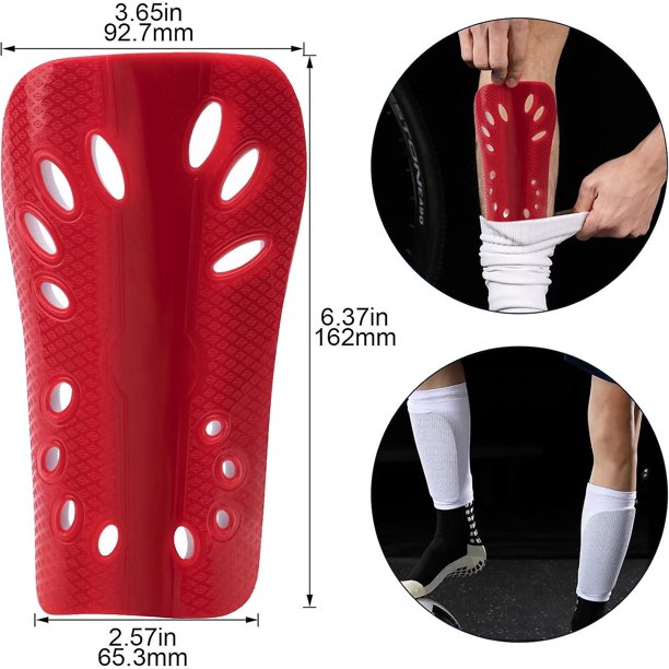 2 pares de espinilleras de fútbol para niños y adultos, mangas de espinilleras transpirables para juegos de fútbol de niño y niña, cojín protector de EVA para jóvenes, hombres y mujeres