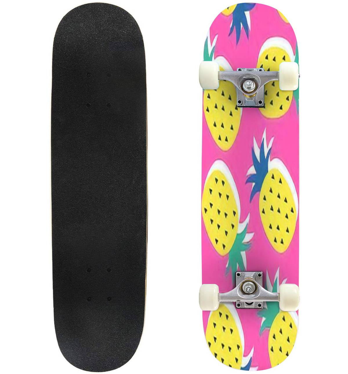 Vector seamless pineapple fruit crazy colors pattern Childish style