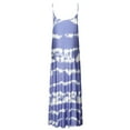 thumbnail image 3 of Daeful Robes Maxi Teinture sur Nœuds Longue Robe Sans Manches Robe d'Été Dames Kaftan Ample Col en V Bleu Paon m, 3 of 6