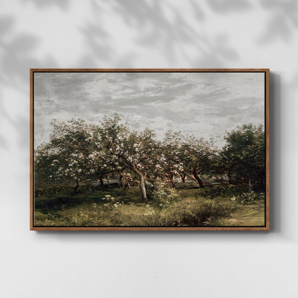 Vintage Landscape-MI By Wexford Home Framed in Walnut Wood Gallery Wrapped Canvas 25 in. x 37 in.