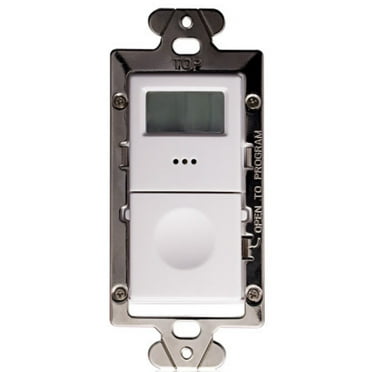 Leviton Programmable Digital Timer TS300-DW, 120/277 Vac, Backlit LED, Visual and Audible turnoff warning, 3-way and multiple way switching, Controls Incandescent & fluorescent lighting & motor loads