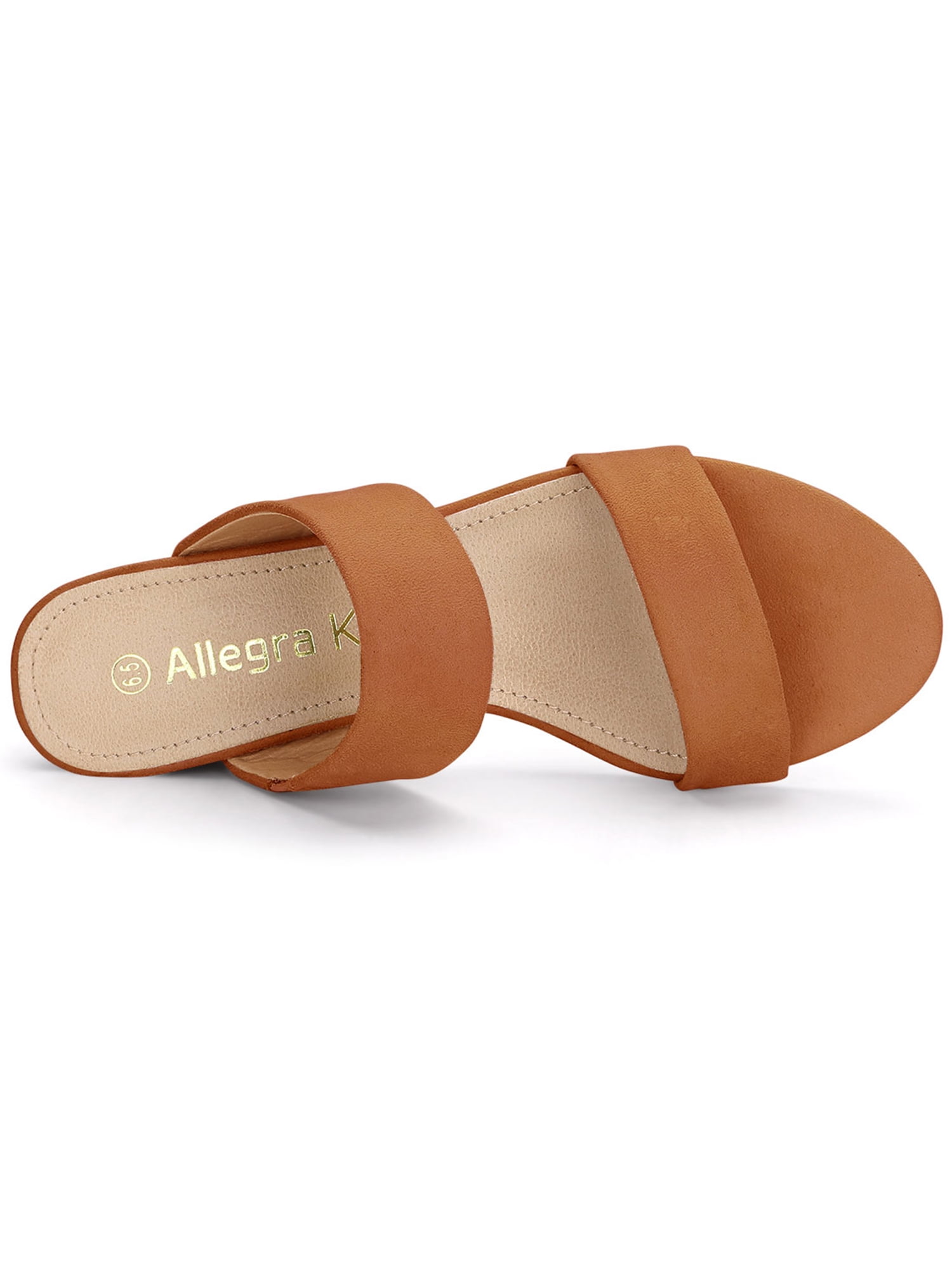 DARING DIVA Stylish Women's Block Heel Dual Straps Slide Sandals 7.5 Orange