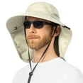 thumbnail image 2 of SUN CUBE Wide Brim Sun Hat with Neck Flap, Fishing Hiking for Men Women Safari, Neck Cover for Outdoor Sun Protection UPF50+ | Beige Cream, 2 of 8