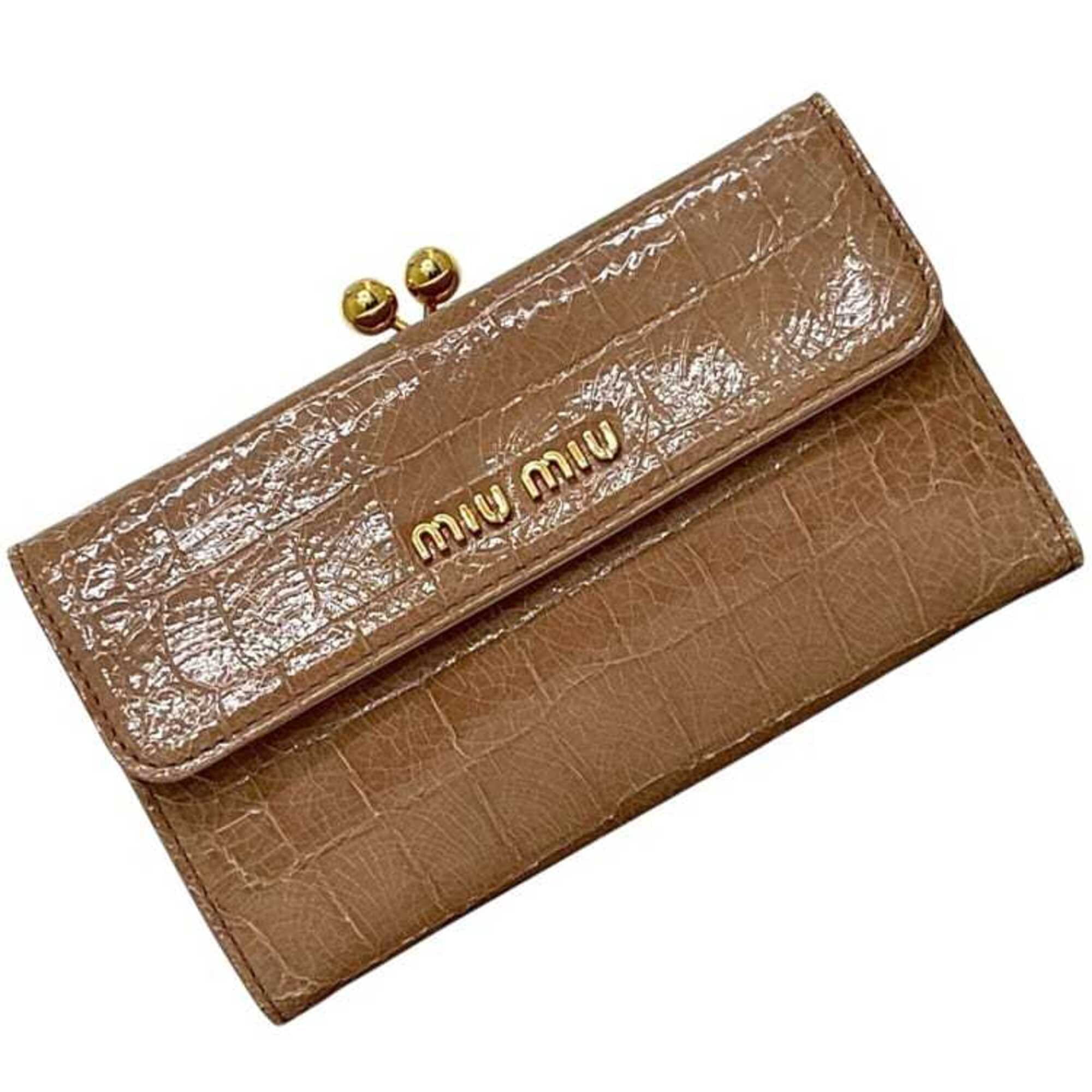小物 MIU MIU Archive Clasp Wallet y2k Gold Miu Miu Wallet