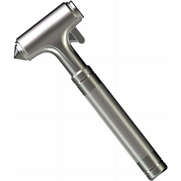 Martillo de seguridad de metal con rompeventanas y cortador de cinturón de seguridad, herramienta de rescate de emergencia de aleación de aluminio para automóvil (1 unidad) 7,5 x 17 cm,