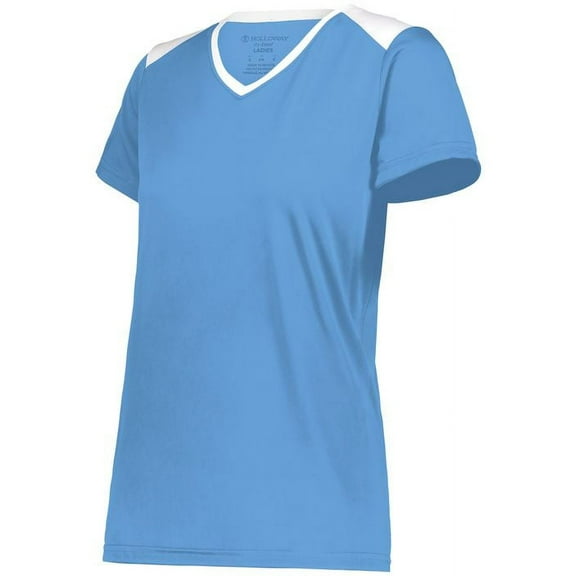 Holloway 223701.293.S Ladies Momentum Team T-Shirt, Columbia Blue & White - Small