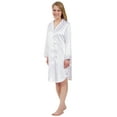thumbnail image 2 of Leisureland Satin Buttoned Robe Nightshirt Boyfriend Style Sleep Shirt, 2 of 3