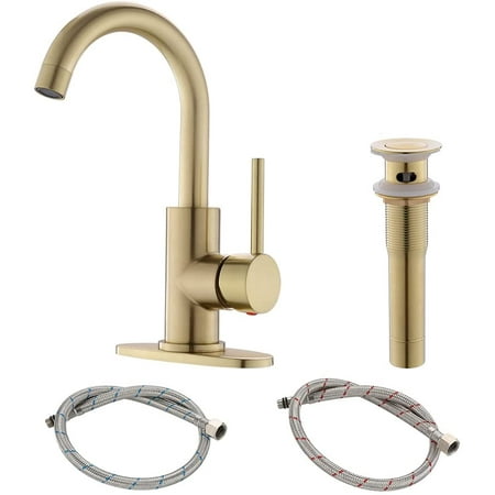 Single Handle Bar Sink Faucet 360 Swivel Spout Bathroom With Deck Plate 4 Inch Centerset Gold Brushed Lavatory Durable Safety Canada - How To Replace 3 Hole Bathroom Faucet Single Handle Bar Sink Faucet 360 Swivel Spout Bathroom With Deck Plate 4 Inch Centerset Gold Brushed Lavatory Durable Safety Canada - How To Replace 3 Hole Bathroom Faucet