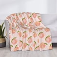thumbnail image 3 of Disketp Peach With Leaves Flannel Blankets - Thick and Warm Blanket for Winter, Soft Fuzzy Plush King Blanket for All Seasons50"x40", 3 of 6