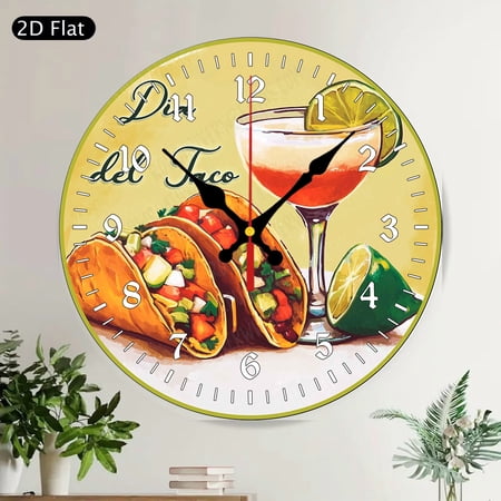 Blue Jay Birds Pink Peony Welcome Silent Round Wall Clock