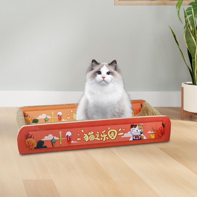 Almohadilla rascadora para gatos, cama para rascar gatos, tapetes de papel , cojín para mascotas, protege alfombras y sofás, tablero rascador , rosa Yinane Almohadilla para rascar gatos