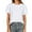White, variant on Liher Women Short Sleeve Casual T Shirts Summer Ruffle Plain Round Neck Loose Fit Tee Blouse Tops White XL