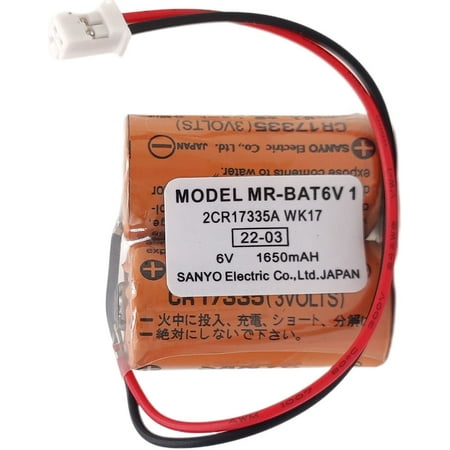 

1Pc MR-BAT6V1 2CR17335A WK17 6V 1650mAh Battery with Plug for Mitsubishi CNC M80 Driver MR-J4 servo System Battery