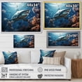 thumbnail image 4 of Designart "Ballet Of Coral And Sharks I" Coastal Coral Under Water Floater Framed Wall Art Living Room, 4 of 5