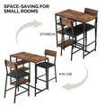 thumbnail image 2 of Ktaxon 3 Pieces Dining Table Set for 2, Counter Height Bar Table Set with Storage Shelves and Padded Chairs for Dining Room, Kitchen, Rustic Brown, 2 of 9