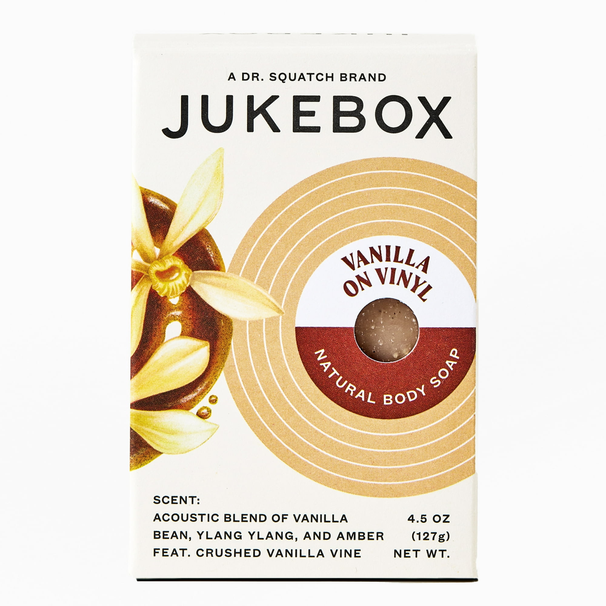 Jukebox Vanilla on Vinyl Natural Bar Soap for Women Bathroom and Bath Soap, 4.5 oz