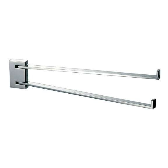 Cristal Swing Double Towel Bar - Chrome