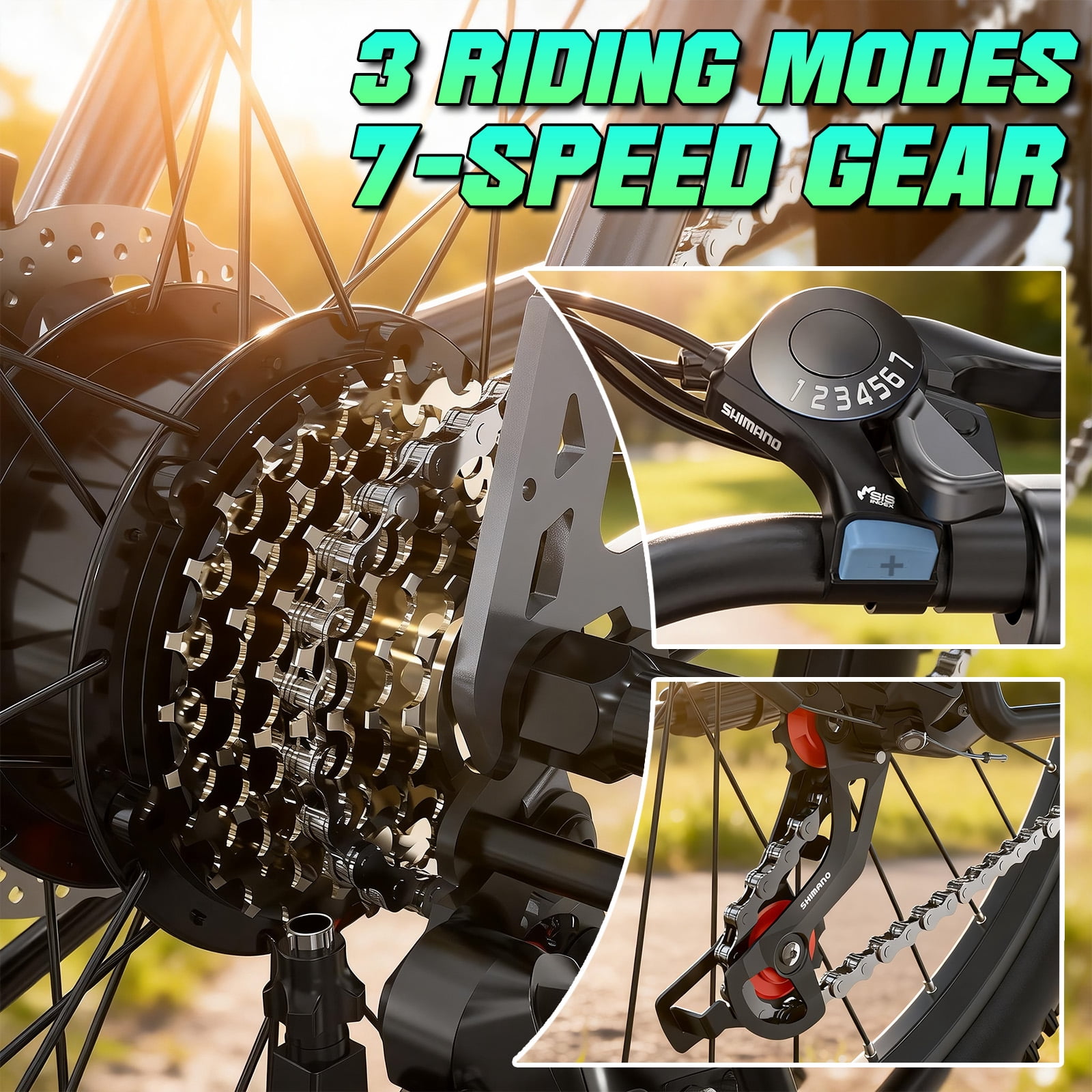 Electric Bike for Adults, 26" Commuter Ebikes with 7-Speed Gears, 25MPH, 720W Peak Motor, Removable Battery, 50 Miles Range, Electric Mountain Bicycle for All Terrain UL2849